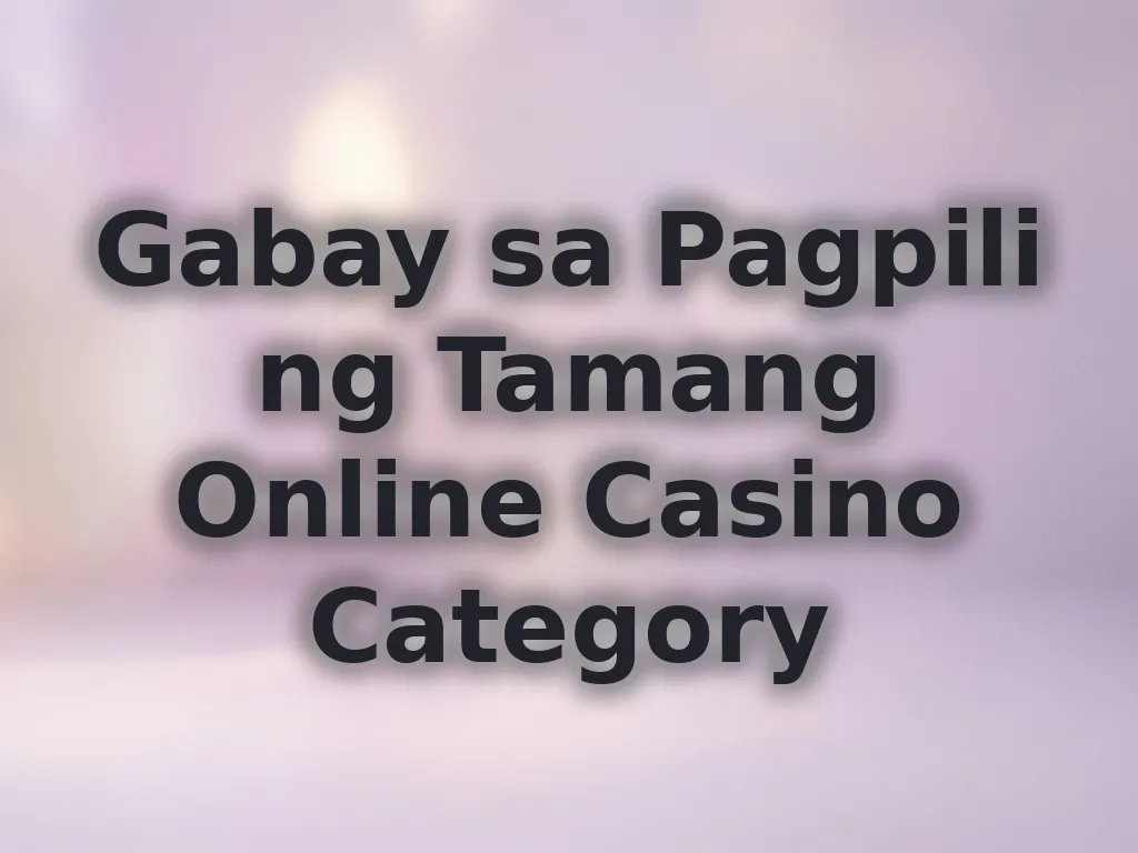 Mga kategorya ng online casino